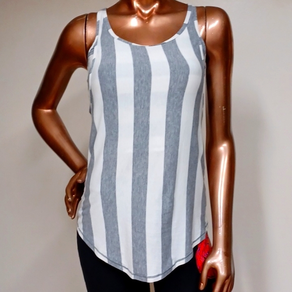 lululemon athletica Tops - Lululemon Striped Overlay Tank Top